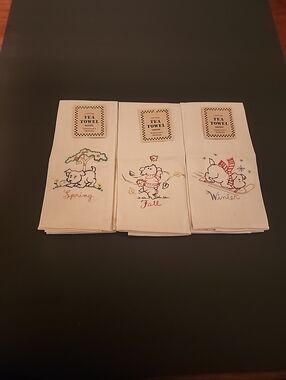 New Could be Vintage Lint Free Tea Towel, Tomorrow's Heirloom, Set Of 3, Mervyns